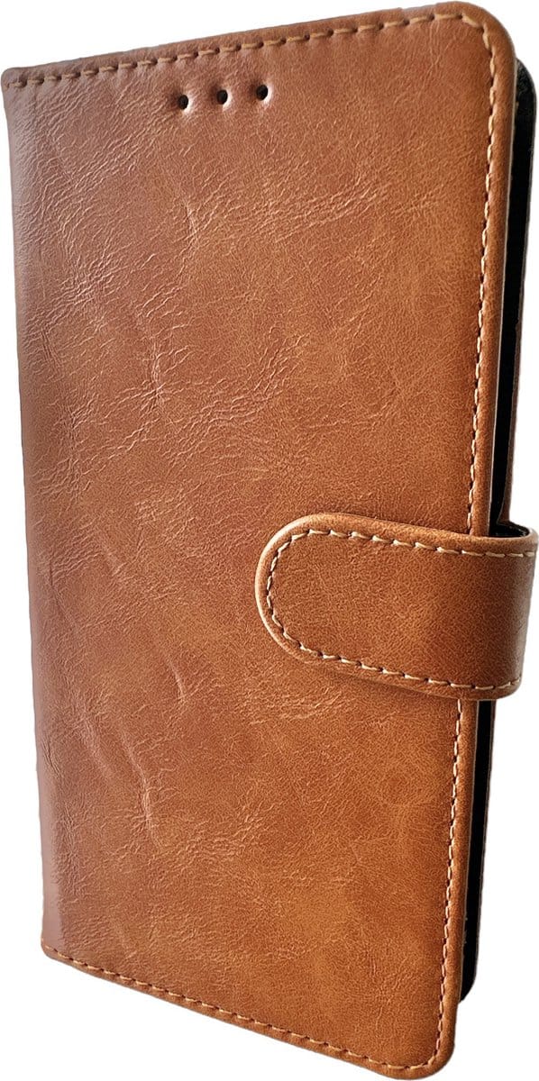 Elite Bookcase Geschikt voor: iPhone 12 Pro Max hoesje - Pasjeshouder - Portemonnee - Kunstleer - Bruin