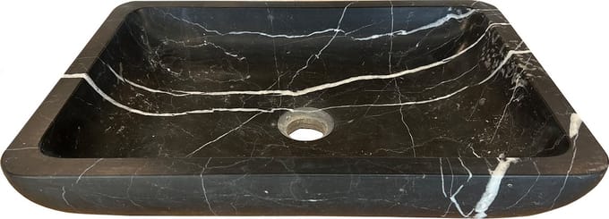 Mawialux opzet waskom - Zwart Wit Marmer - 50x36cm - Feroz