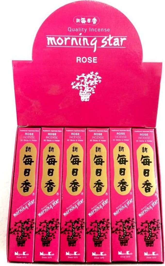 Nippon Kodo Morning Star - Rose - Roos - Japanse wierook - 12-pack - Gratis Verzending!!!