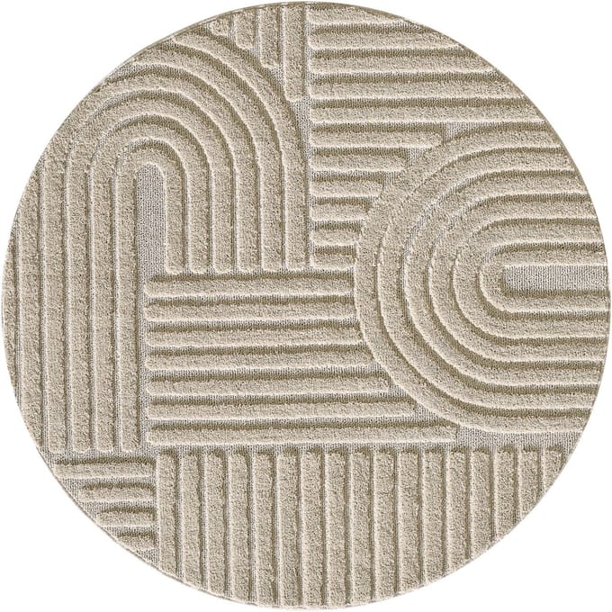 Rond vloerkleed Art (rond, beige) - ⌀ 160 cm