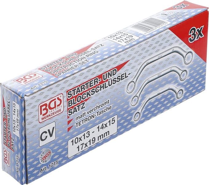 BGS Startersleutelset 10x13 - 17x19 mm 3 delig