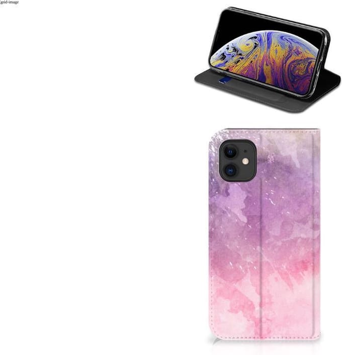 Bookcase Apple iPhone 11 Pink Purple Paint