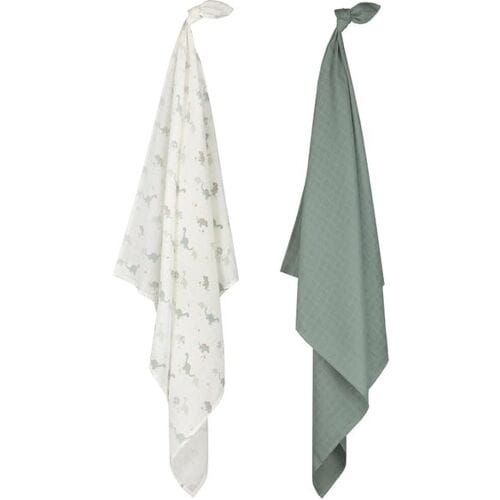Prénatal hydrofiele luiers dino 2 stuks Midgreen unisex