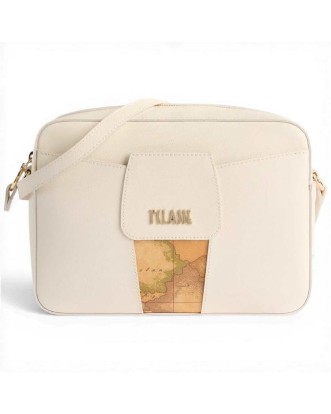 Alviero Martini 1 Classe Bloom City Vrouw Ivory Leather Reporter Bag