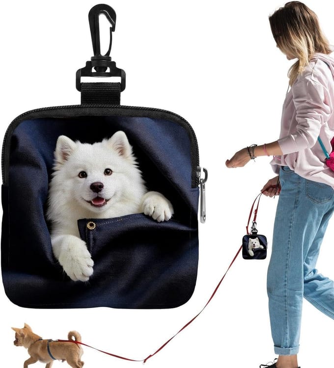 Snacktas Hond - Puppy Dispenser - Training Buiten - Antislip Handgreep - 14 x 13 cm - Blauw
