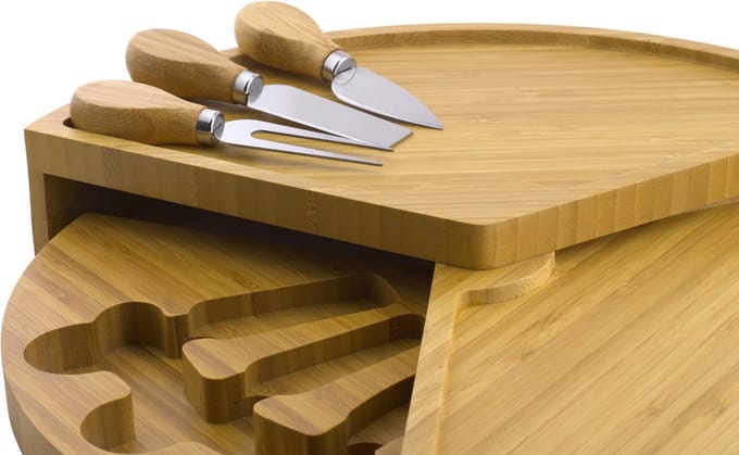 ViaMondo Borrelplank met 3 Mesjes Bamboe