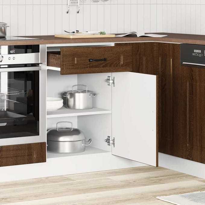 vidaXL - Onderkast - Kalmar - bewerkt - hout - bruin - eikenkleur