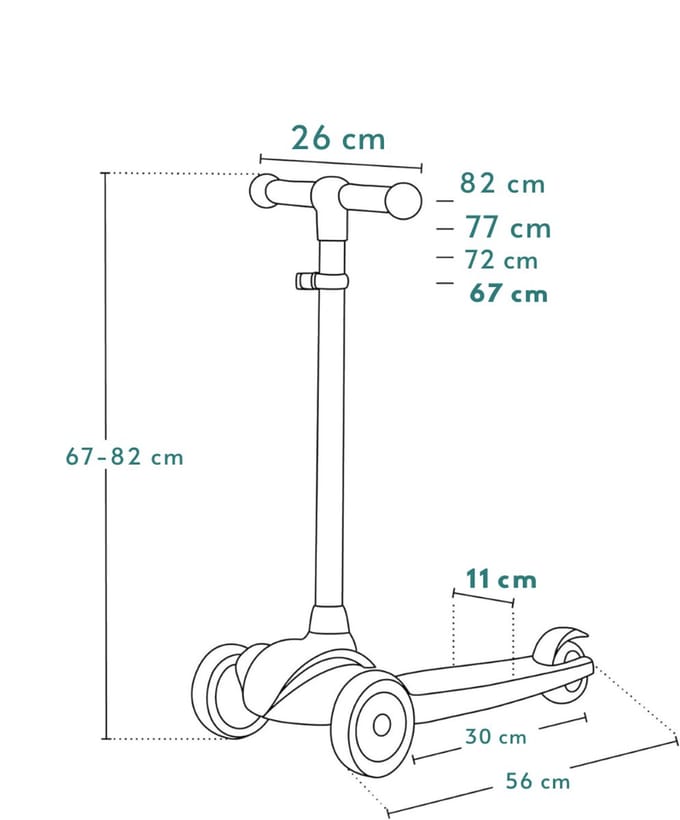 SCH® Kinderstep 3 Wielen - Kinderstep - Bruin - ‎ 26cm x 56cm x 67cm