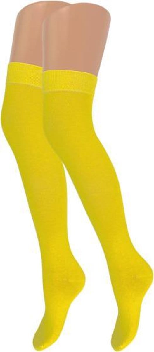 Overknee kousen - SQOTTON - Geel
