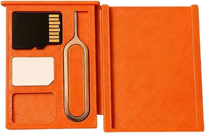 Geheugenkaarthouder - Opslag Case - Veilige Data - Anti-Shock Ontwerp - Compact Formaat - Oranje