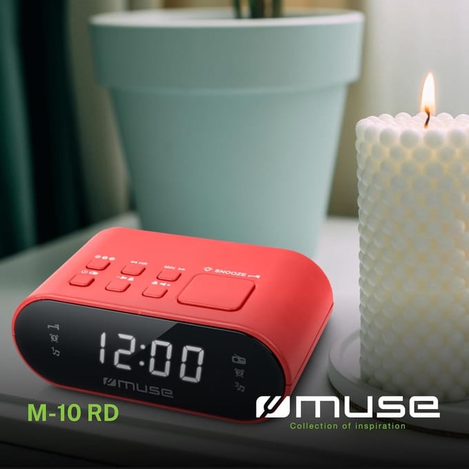 Wekkerradio - Rood - M-10 RD - LED-display met Dimbare Verlichting - Voor Thuisgebruik