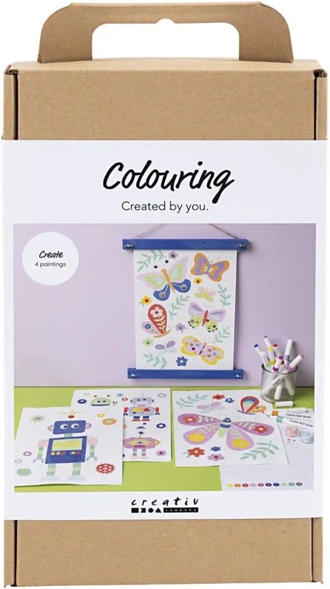 Creativ Company Craft Kit Colouring Butterfly and Robot
