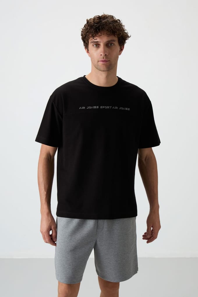 Overmaatse T-shirt met ronde hals en print