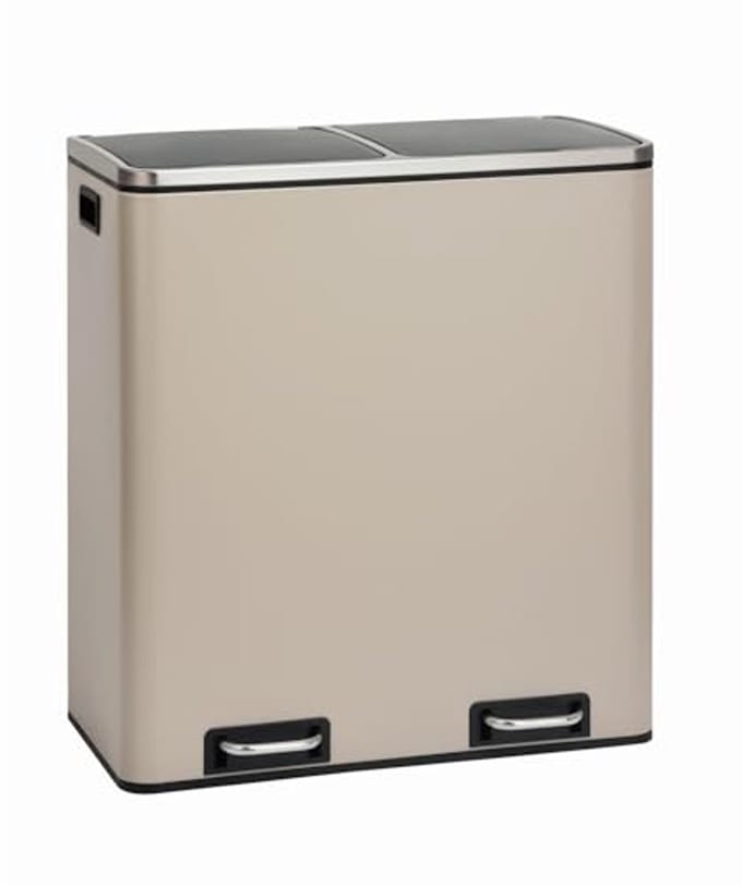 Design Pedaalemmer 60 Liter met Afvalscheiding en Dempend Deksel