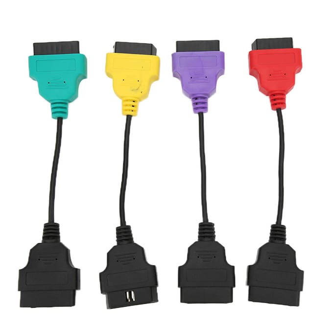4 stuks OBD2 Scanner Kabel Adapter Diagnostische Connector Auto Scan Tool Vervanging voor Fiat ECU black