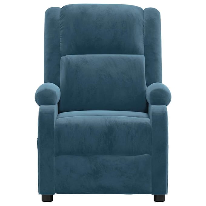 vidaXL - Massagestoel - fluweel - blauw