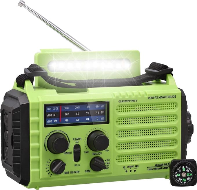 Noodradio Solar Opwindbaar - Noodpakket voor Thuis - Noodrantsoen - Draagbaar