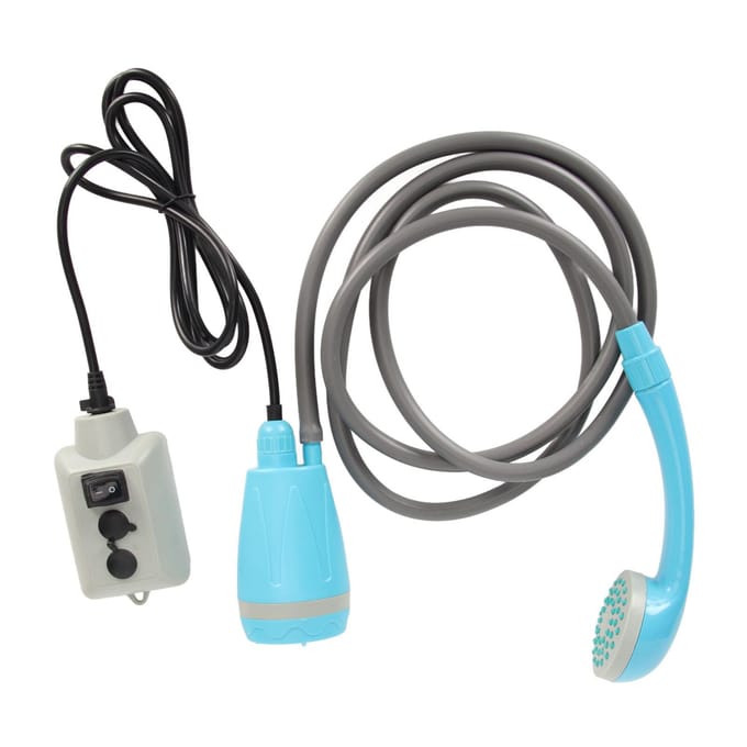Draagbare Buitendouchekit USB Oplaadbare Campingset met Waterpomp Blauw gray
