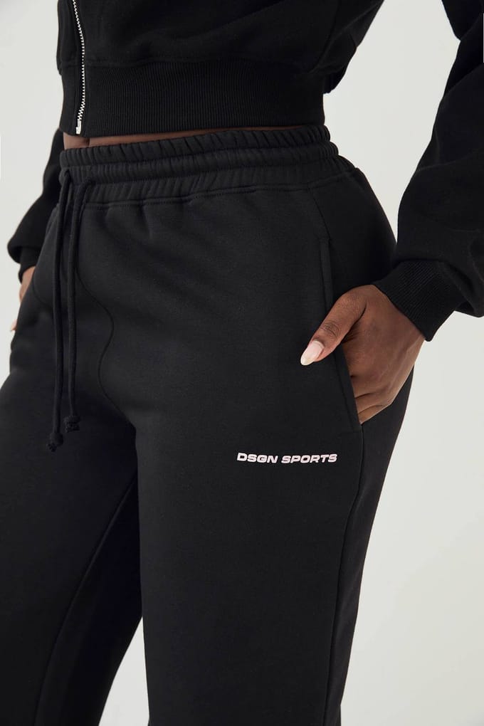 Dames DSGN Studio Sport Rechte Pijp Joggingbroek | Zwart | Maat: Medium