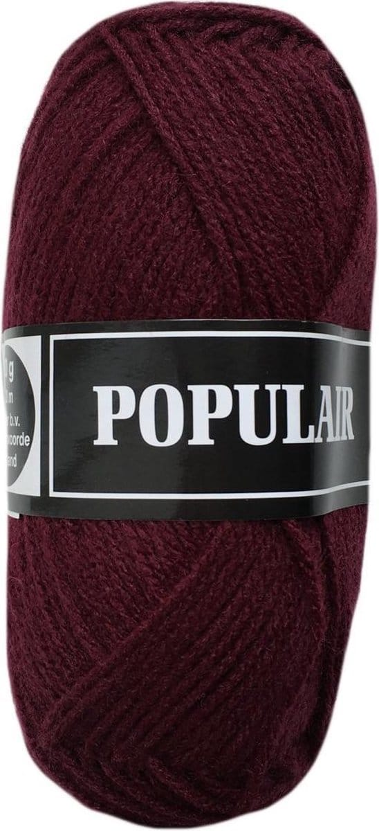 Beijer BV Populair acryl garen - bordeaux (11) - pendikte 3,5 a 4mm - 10 bollen