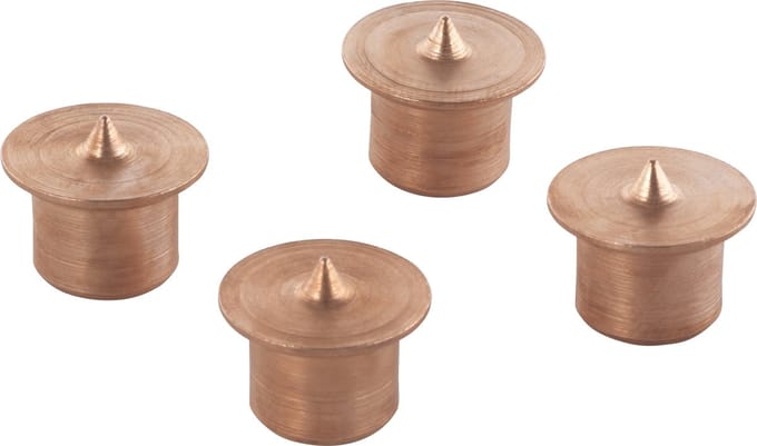 wolfcraft - 4 deuvelbevestigingen – deuvelmarkeerpunten, Ø 10 mm - 2913000