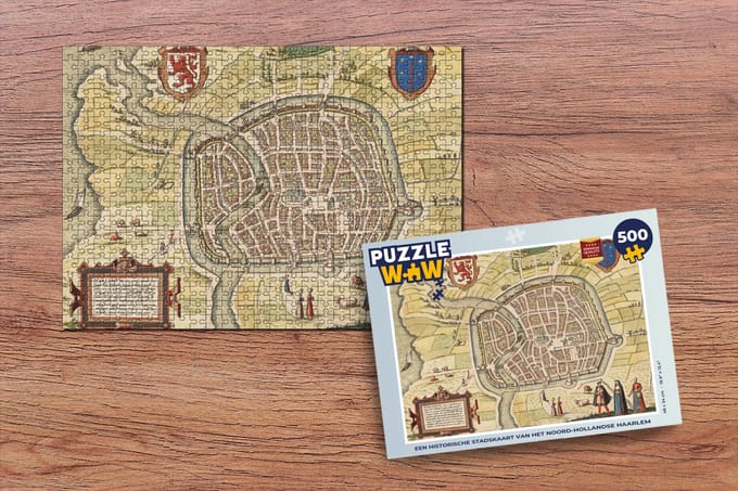 Puzzel Kaart - Haarlem - Antiek - Legpuzzel - Puzzel 500 stukjes