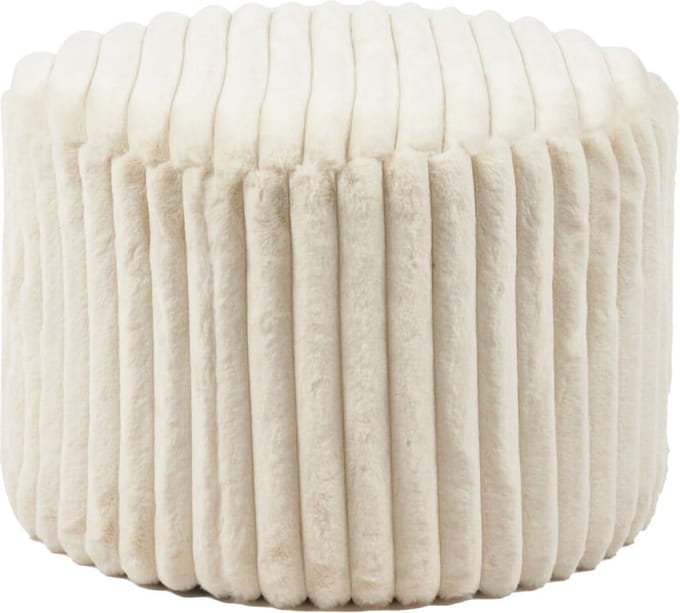 Poef Indy Beige - Polyester - Breedte 55 cm - Diepte 55 cm - Hoogte 38 cm