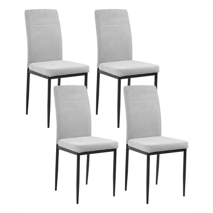 RINER - Eetkamerstoel set van 4 - Grijs - Polyester