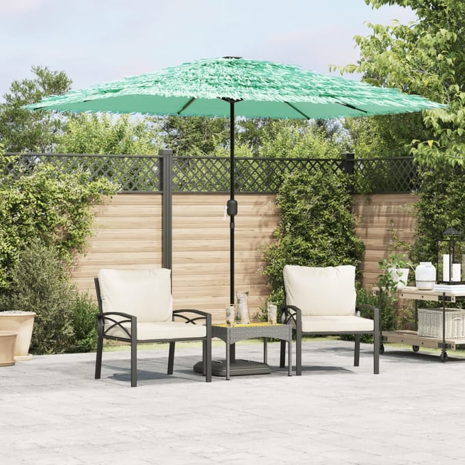 vidaXL - Parasol - met - stalen - paal - 300x200x250 - cm - groen