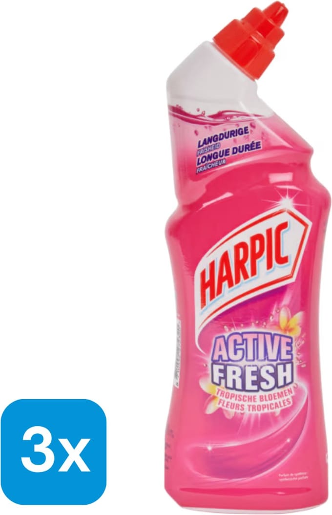 Harpic Active Fresh Pink Blossom Toiletreiniger - 3 x 750 ml