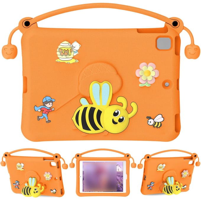 Étui Protecteur en EVA Compatible avec IPad 10.2 Air 3 Pro 10.5 Lavable Antichoc avec Support Orange orange