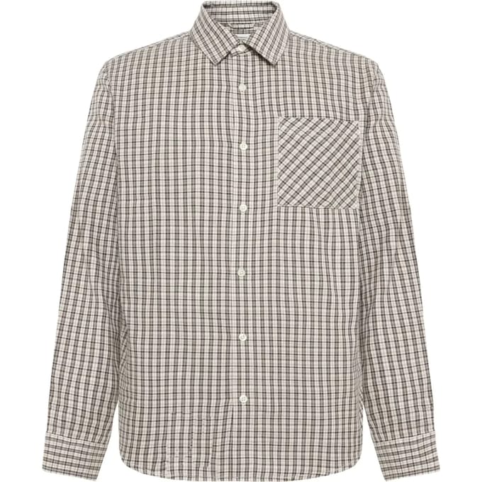 Geruit overhemd met lange mouwen KnowledgeCotton Apparel Dune