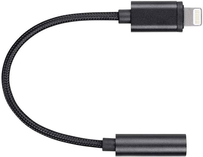Finnacle - Krachtige Audio-Lightning Kabel met Koppelstukje - Zwart