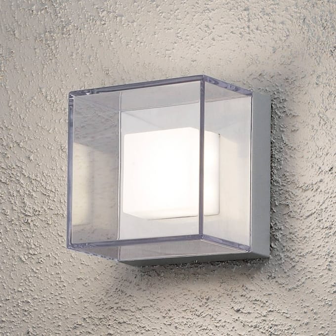 Konstsmide Remo 7924-310 LED-buitenlamp (wand) Energielabel: F (A - G) LED LED vast ingebouwd 6 W Zilver-grijs, Transparant