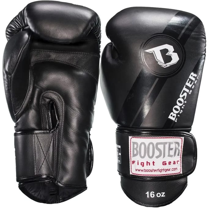 Booster BGL V3 Leren Bokshandschoenen – Zwart/Wit – 16 oz