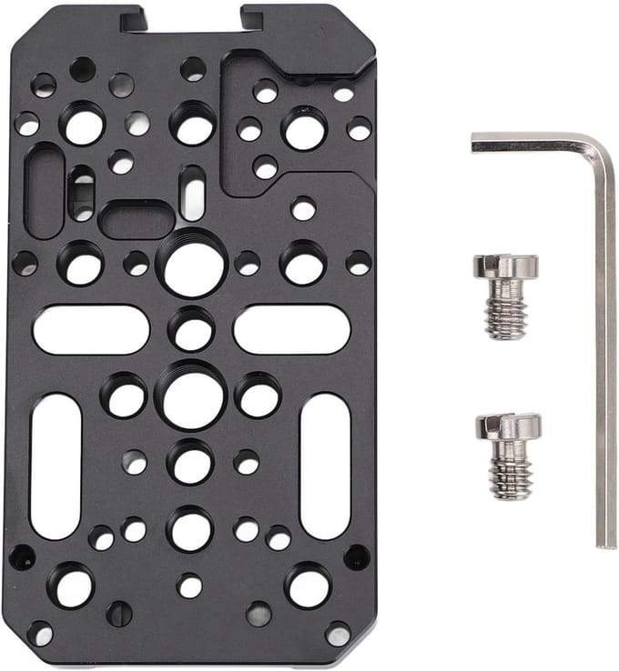 Multifunctionele Camera Cheese Plate met 1/4 en 3/8 Draad, Koudschuhbevestiging voor DSLR Rig en Accessoires