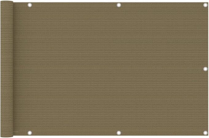 vidaXL - Balkonscherm - 90x400 - cm - HDPE - taupe