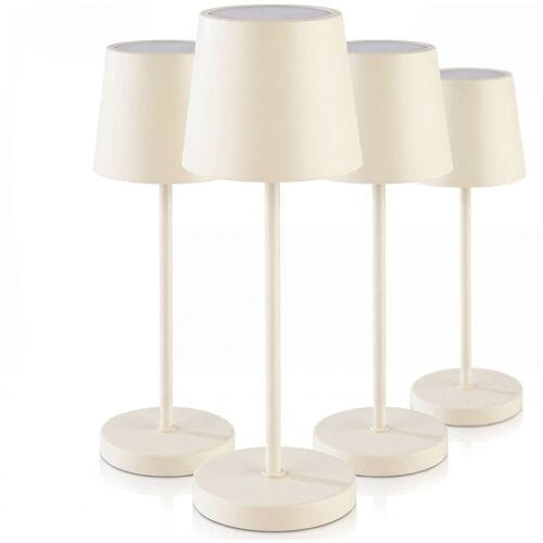 GGM Gastro (4 Stück) Tischleuchte - MERLE - dimmbar in 3 Stufen - Ø 110mm - Whisper White