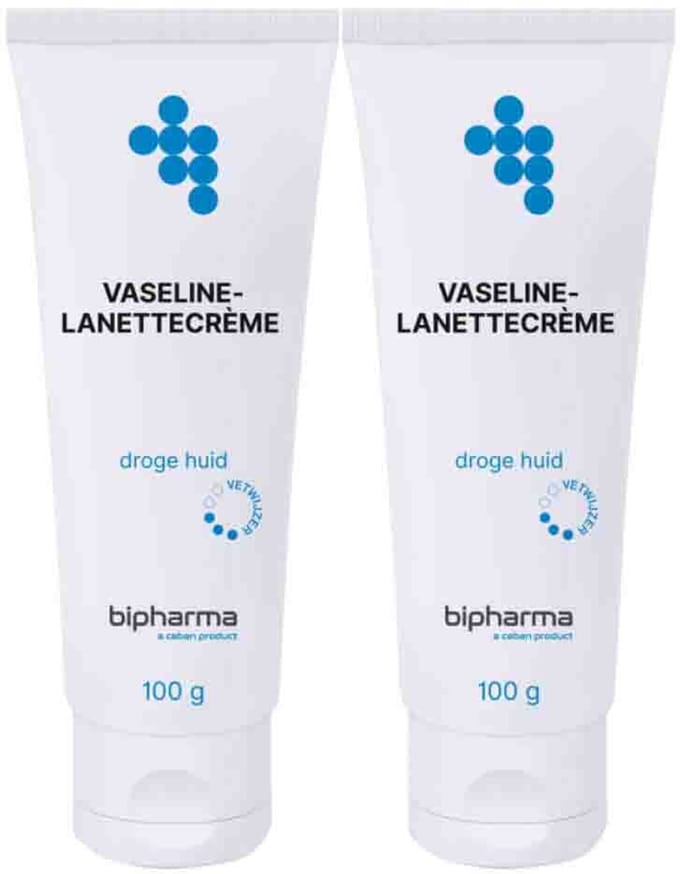 Bipharma Vaseline Lanettecrème - 2 x 100 gr - Voordeelverpakking