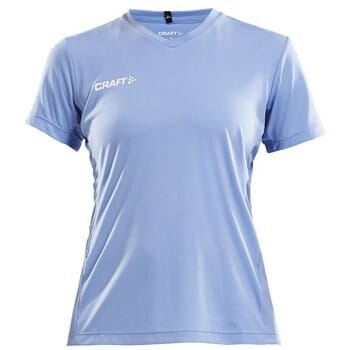 Craft Squad Jersey Solid SS Shirt Dames Sportshirt - Maat S  - Vrouwen - blauw/wit