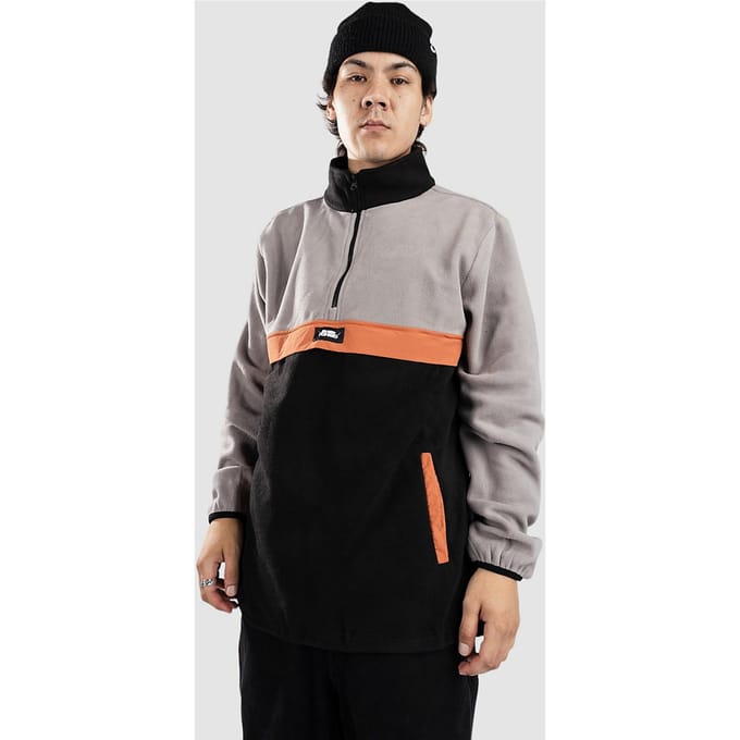 Blue Tomato 1/4 Placket Half-Zip Fleece Trui grijs
