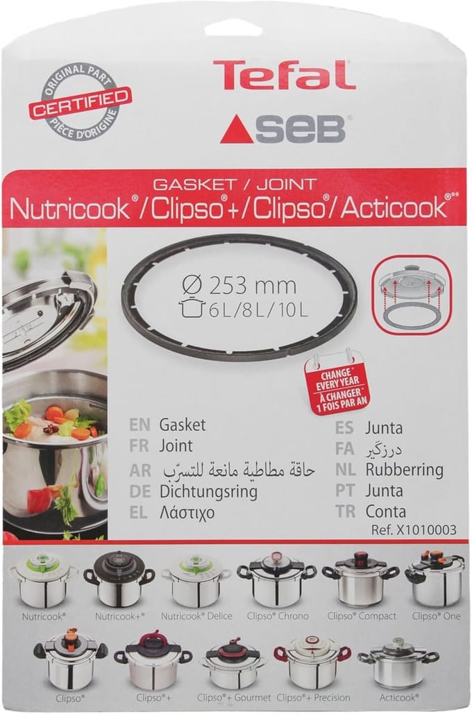 Rubberset voor Snelkookpan 8-10 Liter Universeel Ø253 mm