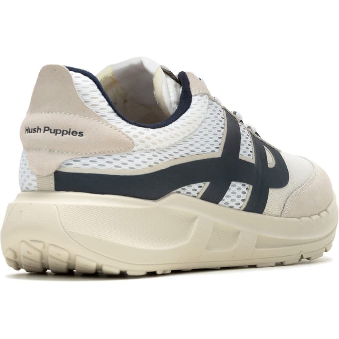 Hush Puppies Seventy8 Retro Runner Heren Sneakers Van Suède In Het Wit