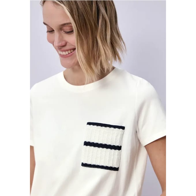 Shirt met korte mouwen en gestreepte zak