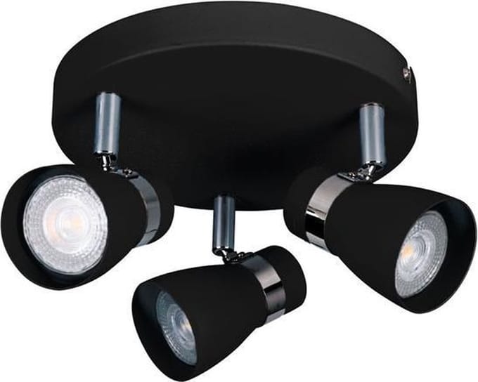 ENALI 3- rond - wandlamp - plafondlamp spot - incl LED - zwart