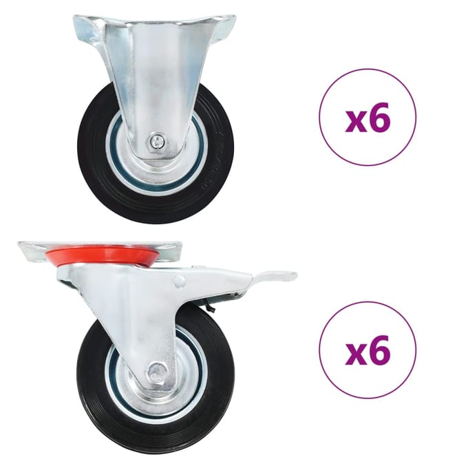 vidaXL 12 st Wielen 100 mm