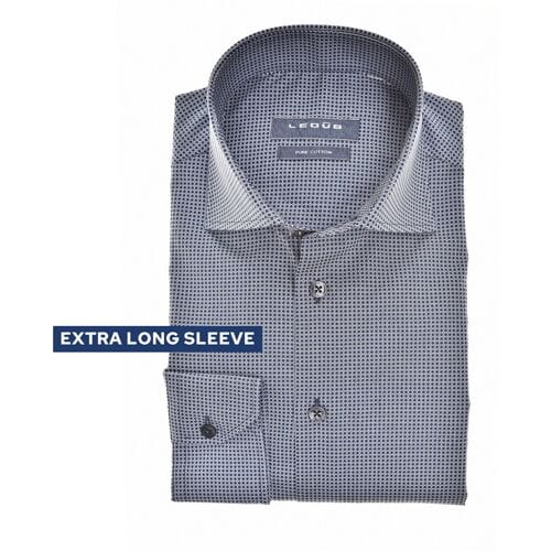 Ledûb Overhemd Modern Geometric Dot Longer Sleeve Mouwlengte 7 Navy / male