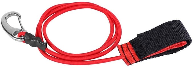 Kajak Peddel Lijn - Peddel Koord - Voorkomt Verlies - Elastisch Met Karabijn - 103 cm - Rood
