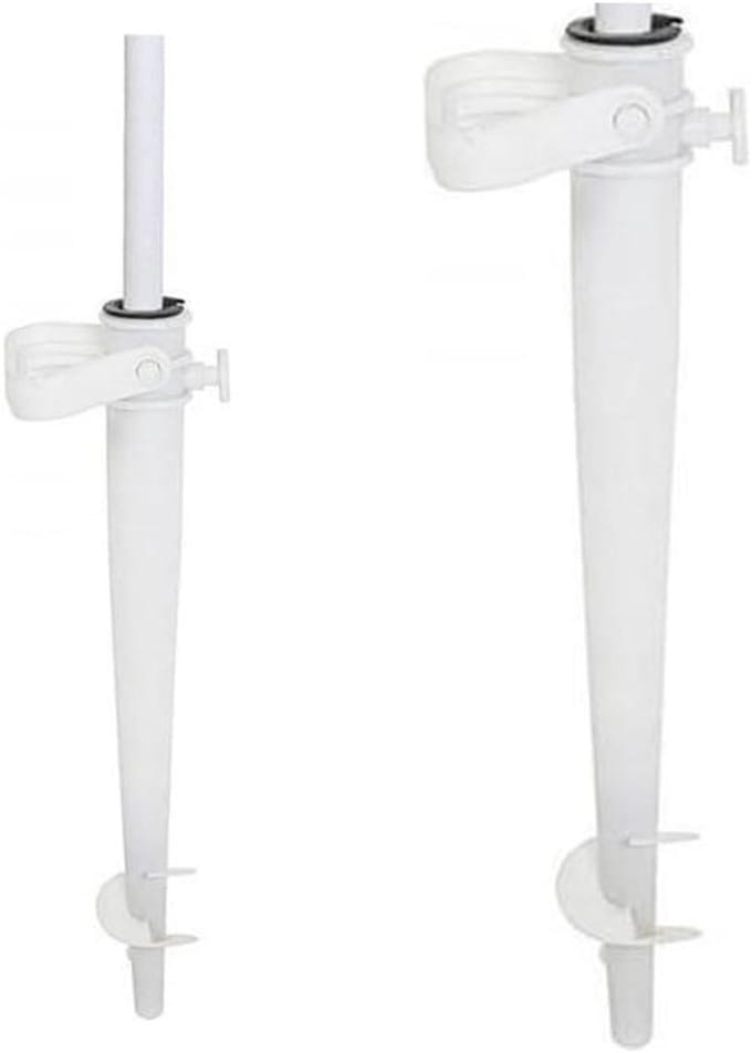 Parasolhouder - Grondanker Parasol Parasol Prikker - Parasol Verankeren - Met Grondschroef - 44 cm - Wit