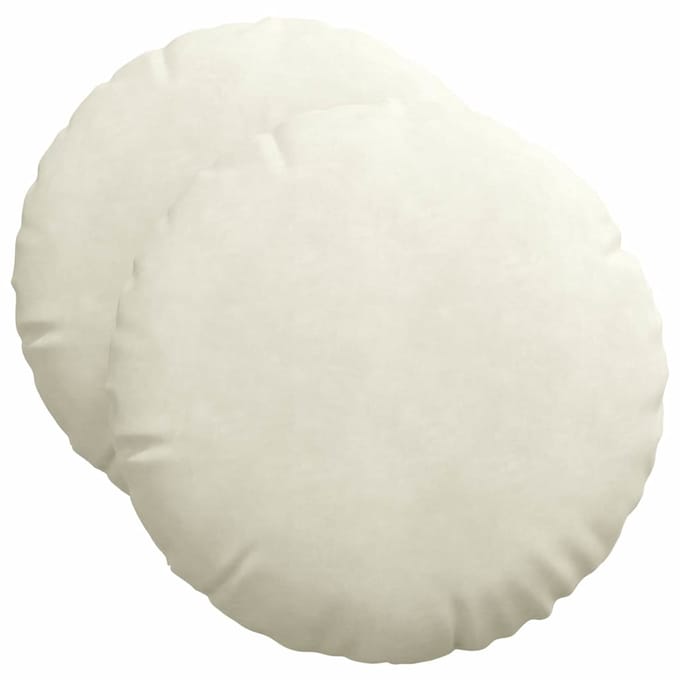 vidaXL - Zitkussens - 2 - st - Fluweel - Crème - Ø50 - x - 19 - cm